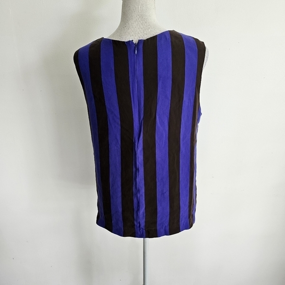 Lisa Perry Silk Alternating Stripes Tank Top - Picture 5 of 10